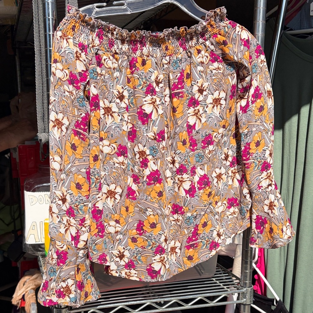 One Clothing Multicolor Floral Off-Shoulder Blouse